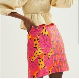 Farm Rio for Anthropologie stretchy skirt L, gorgeous